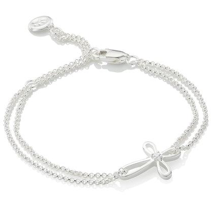 Cherish Cross Diamond Bracelet - Sterling Silver