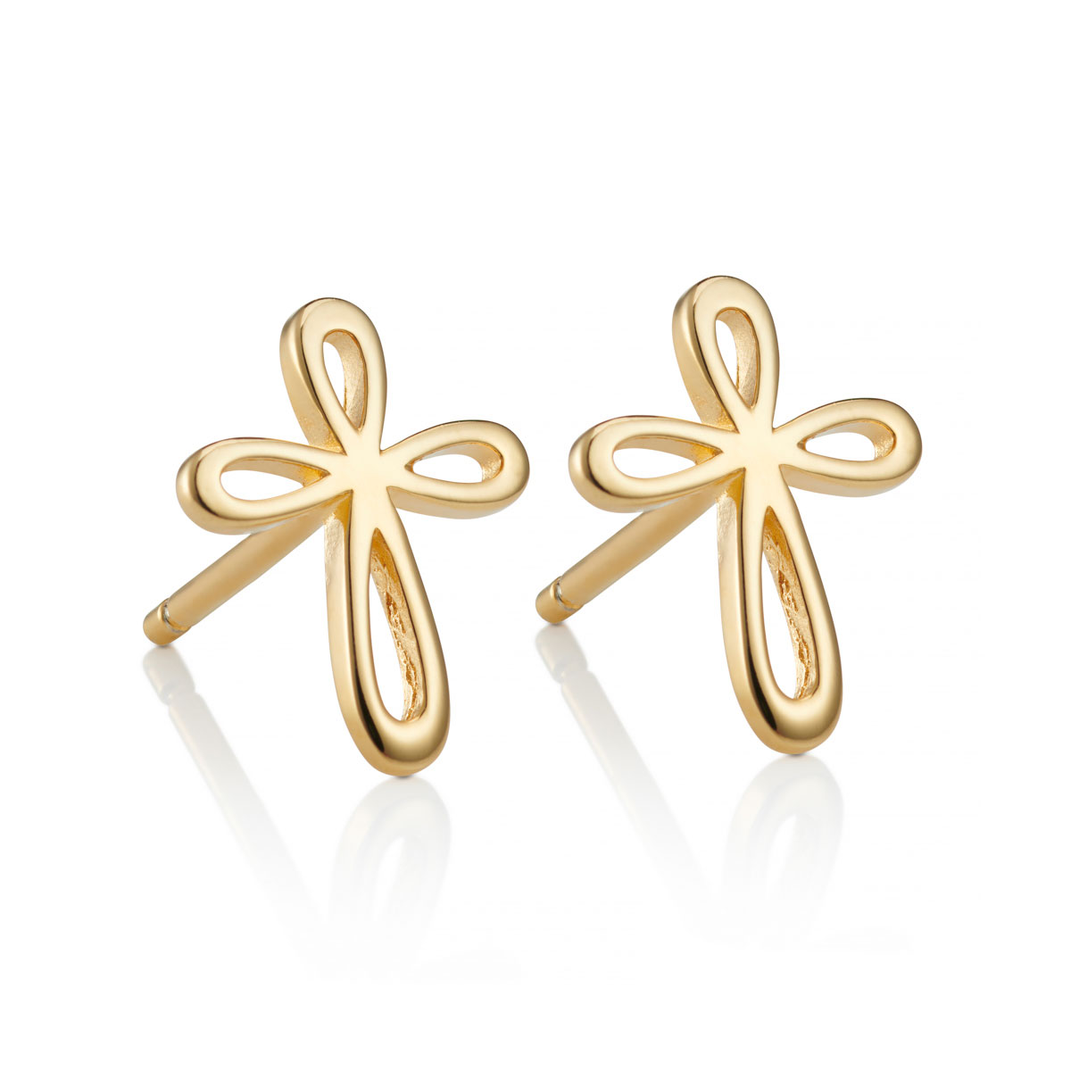 Cherish Cross Earrings - Gold-Plated