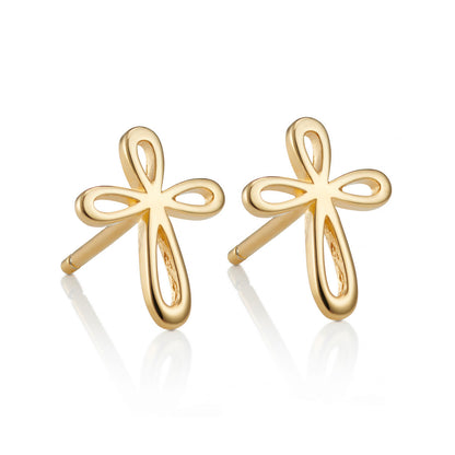 Cherish Cross Earrings - Gold-Plated