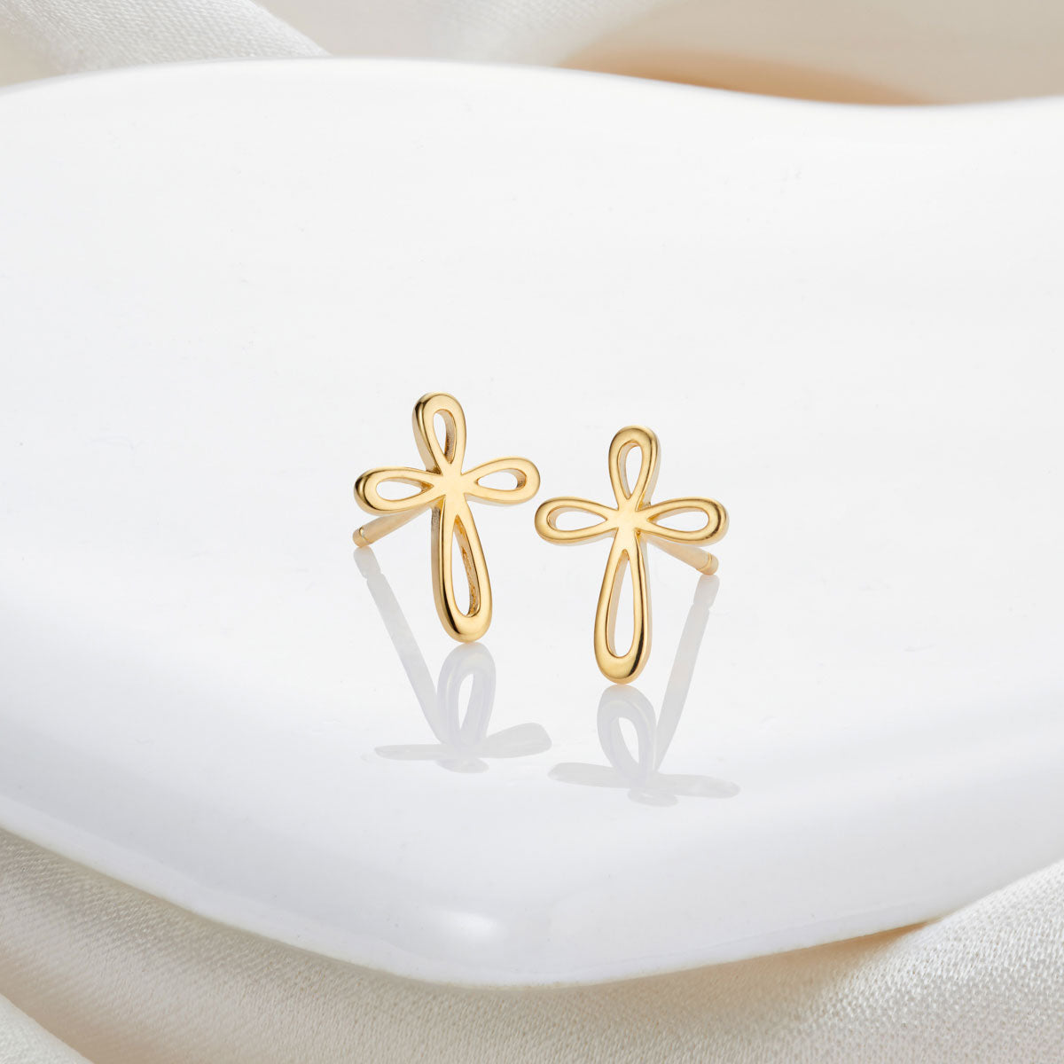 Cherish Cross Earrings - Gold-Plated