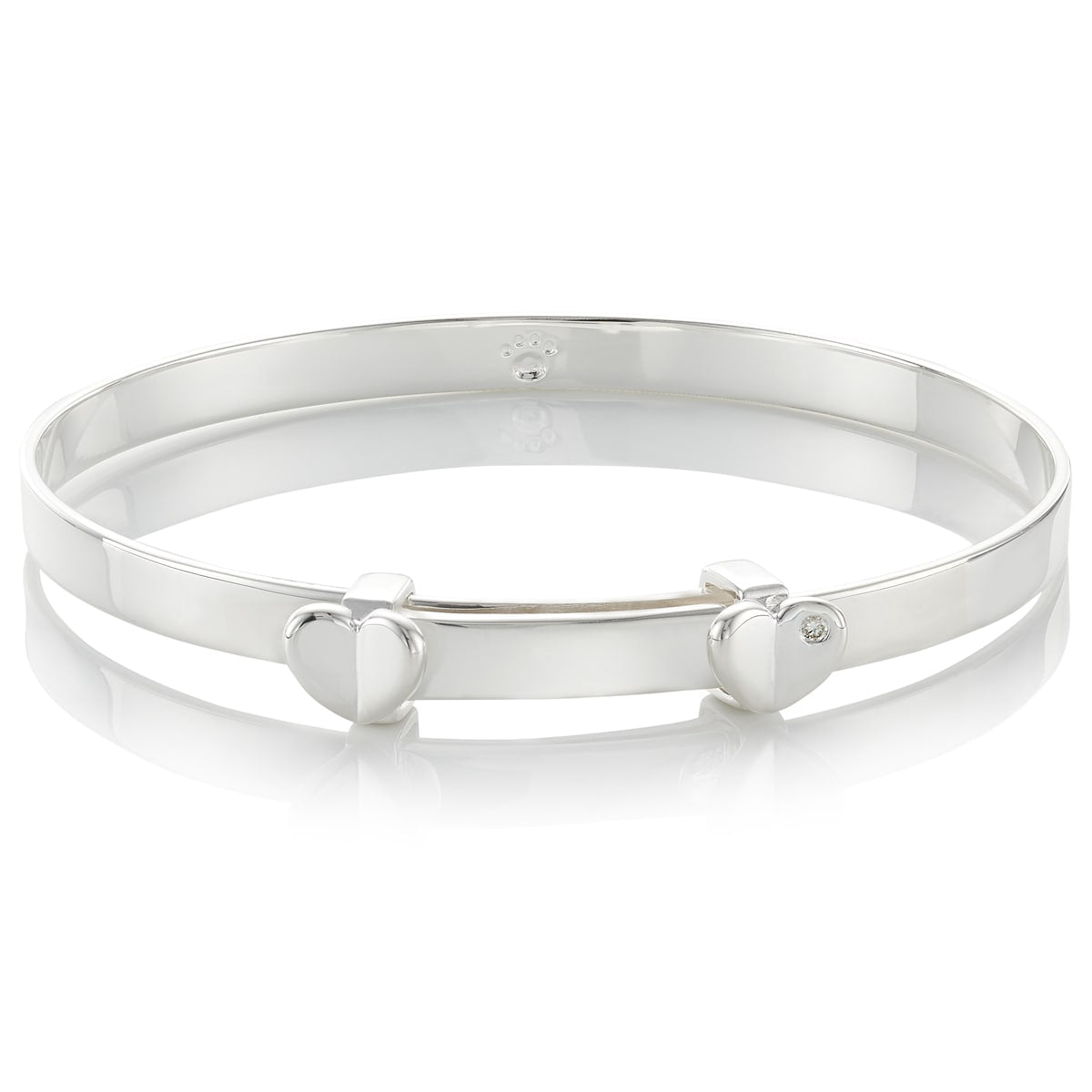 Adored Heart Diamond Baptism Baby Bangle