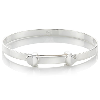 Adored Heart Diamond Baptism Baby Bangle