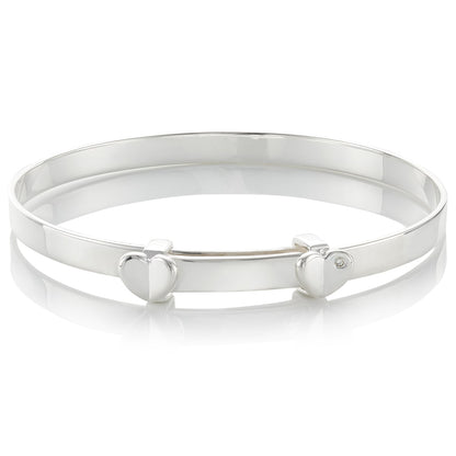 Adored Heart Diamond Baptism Baby Bangle