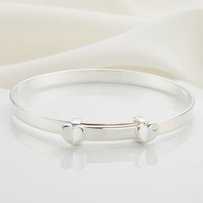 Adored Heart Diamond Baptism Baby Bangle