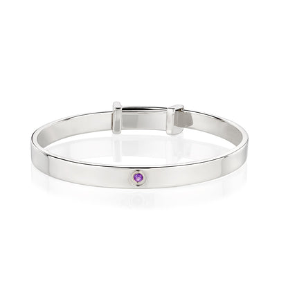 February Birthstone Amethyst Baptism Baby Bangle