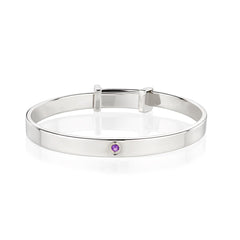 February Birthstone Amethyst Baptism Baby Bangle