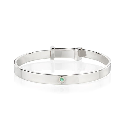 May Birthstone Emerald Baptism Baby Bangle
