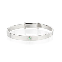 May Birthstone Emerald Baptism Baby Bangle