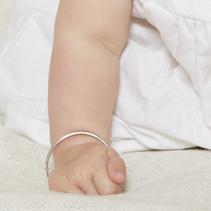 May Birthstone Emerald Baptism Baby Bangle