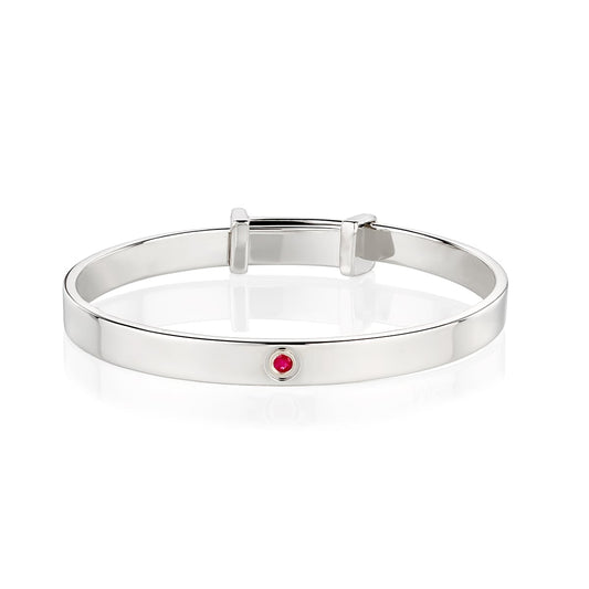 July Birthstone Ruby Baptism Baby Bangle