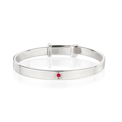 July Birthstone Ruby Baptism Baby Bangle