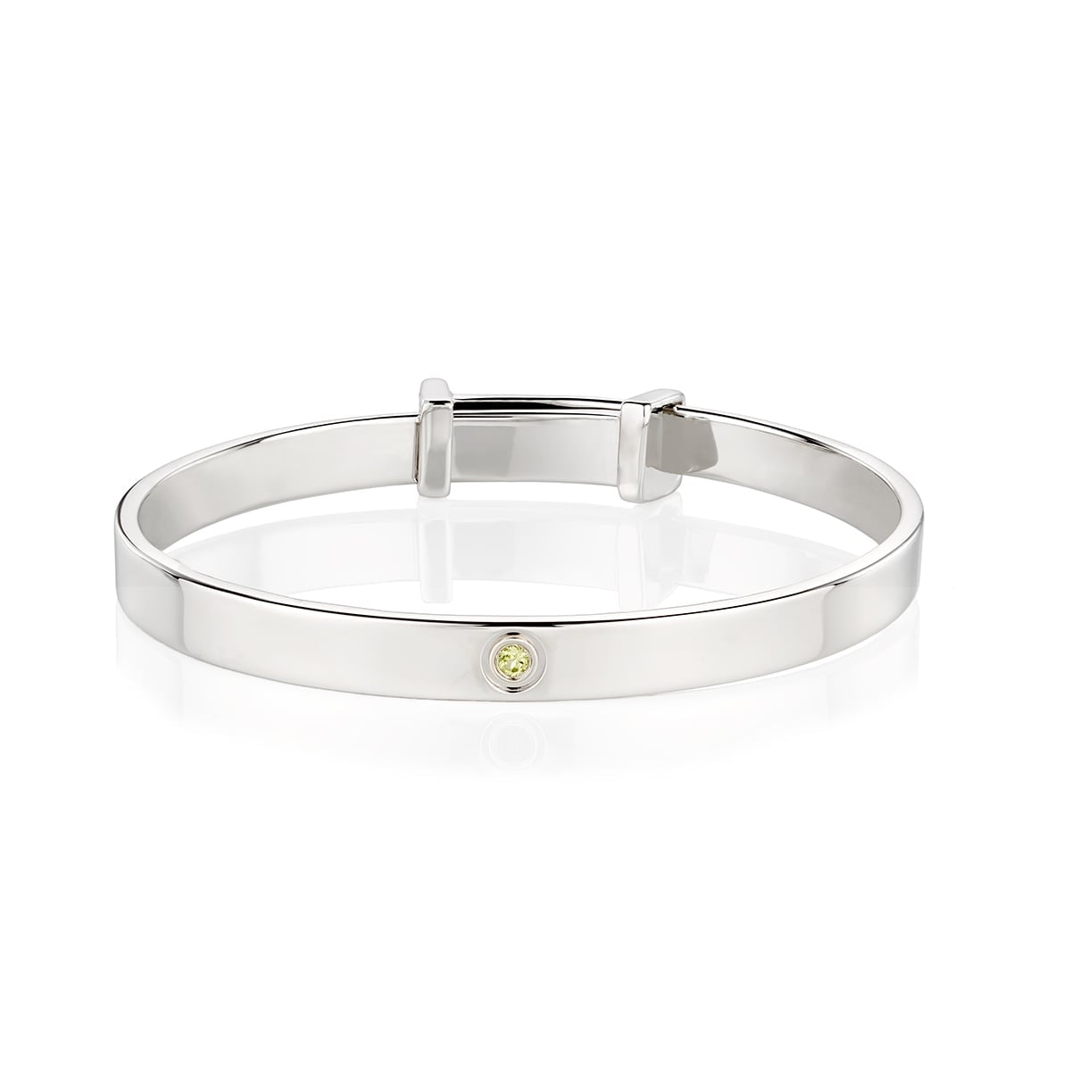 August Birthstone Peridot Baptism Baby Bangle