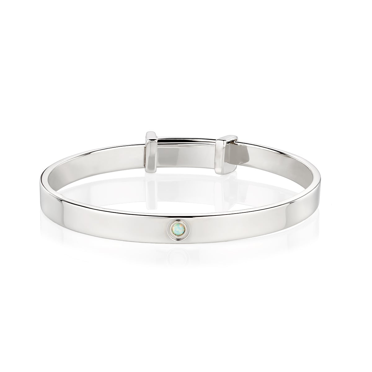 October Birthstone Opal Baptism Baby Bangle