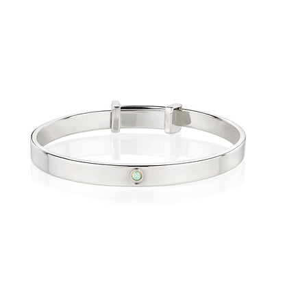 October Birthstone Opal Baptism Baby Bangle