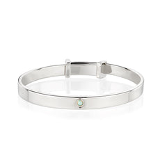 October Birthstone Opal Baptism Baby Bangle
