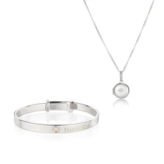 Personalized Forever Diamond Gift Set - Sterling Silver