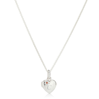 Personalized January Birthstone Garnet Locket Necklace