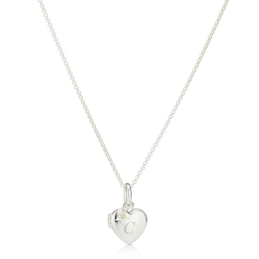 Personalized August Birthstone Peridot Locket Necklace