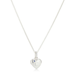 Personalized September Birthstone Sapphire Locket Necklace