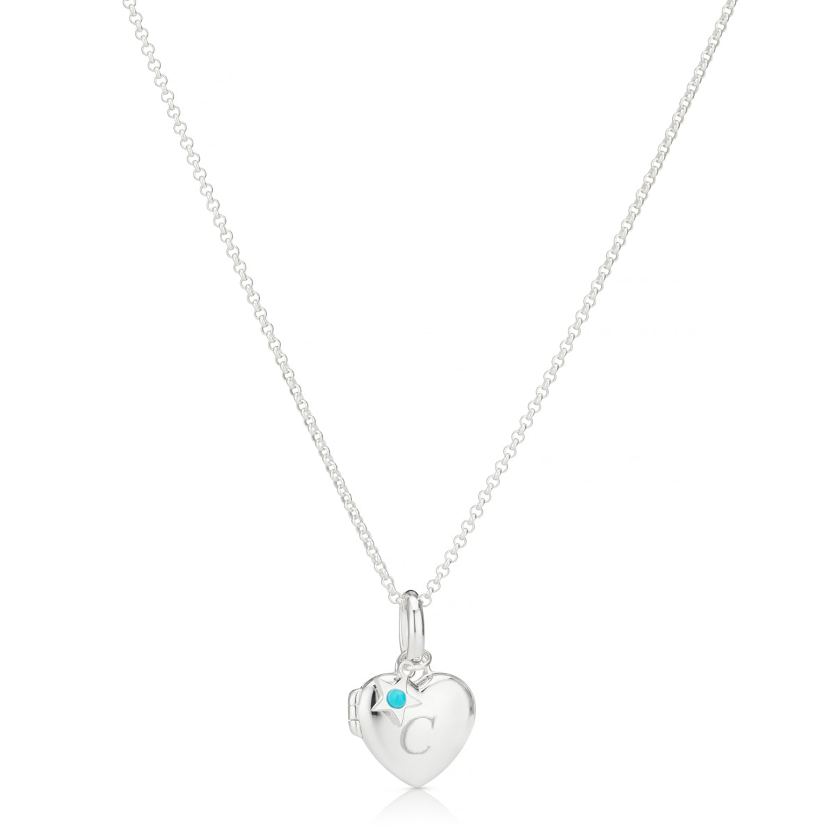 Personalized December Birthstone Turquoise Locket Necklace