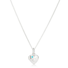 Personalized December Birthstone Turquoise Locket Necklace