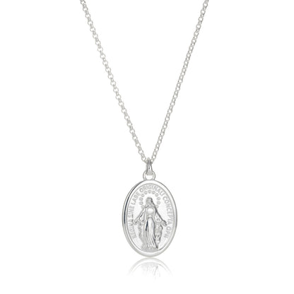 Miraculous Medal Necklace — Sterling Silver