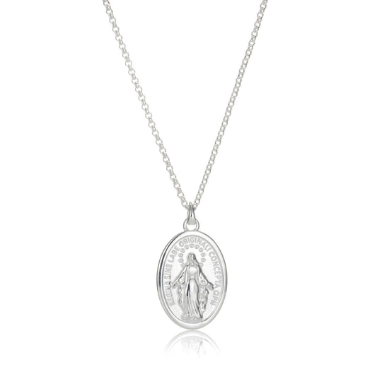 Miraculous Medal Necklace — Sterling Silver
