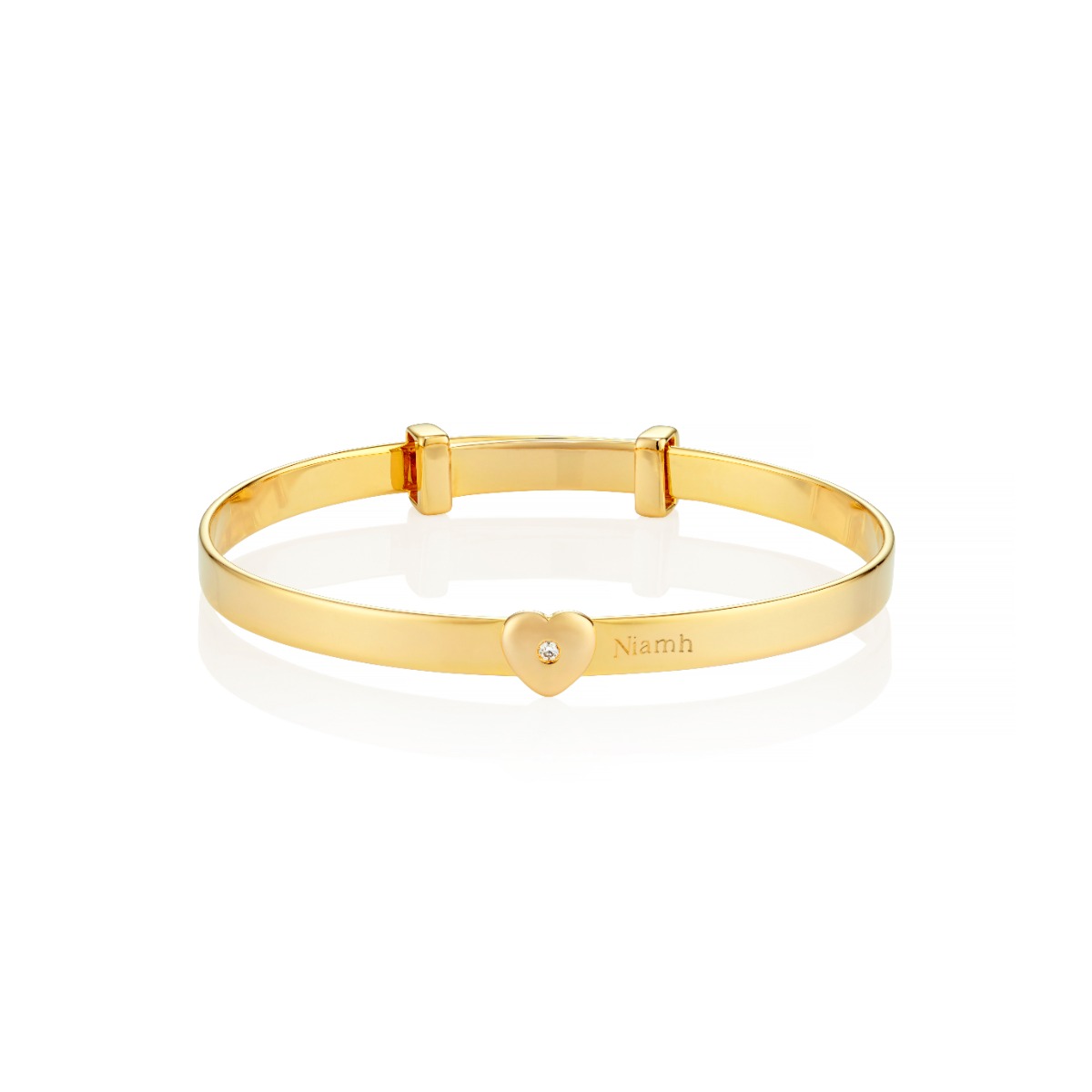 Personalized Baby Love Diamond Bangle - Gold-Plated