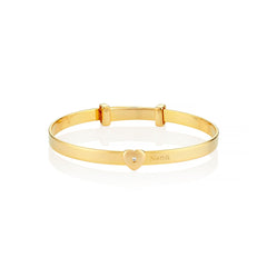 Personalized Baby Love Diamond Bangle - Gold-Plated