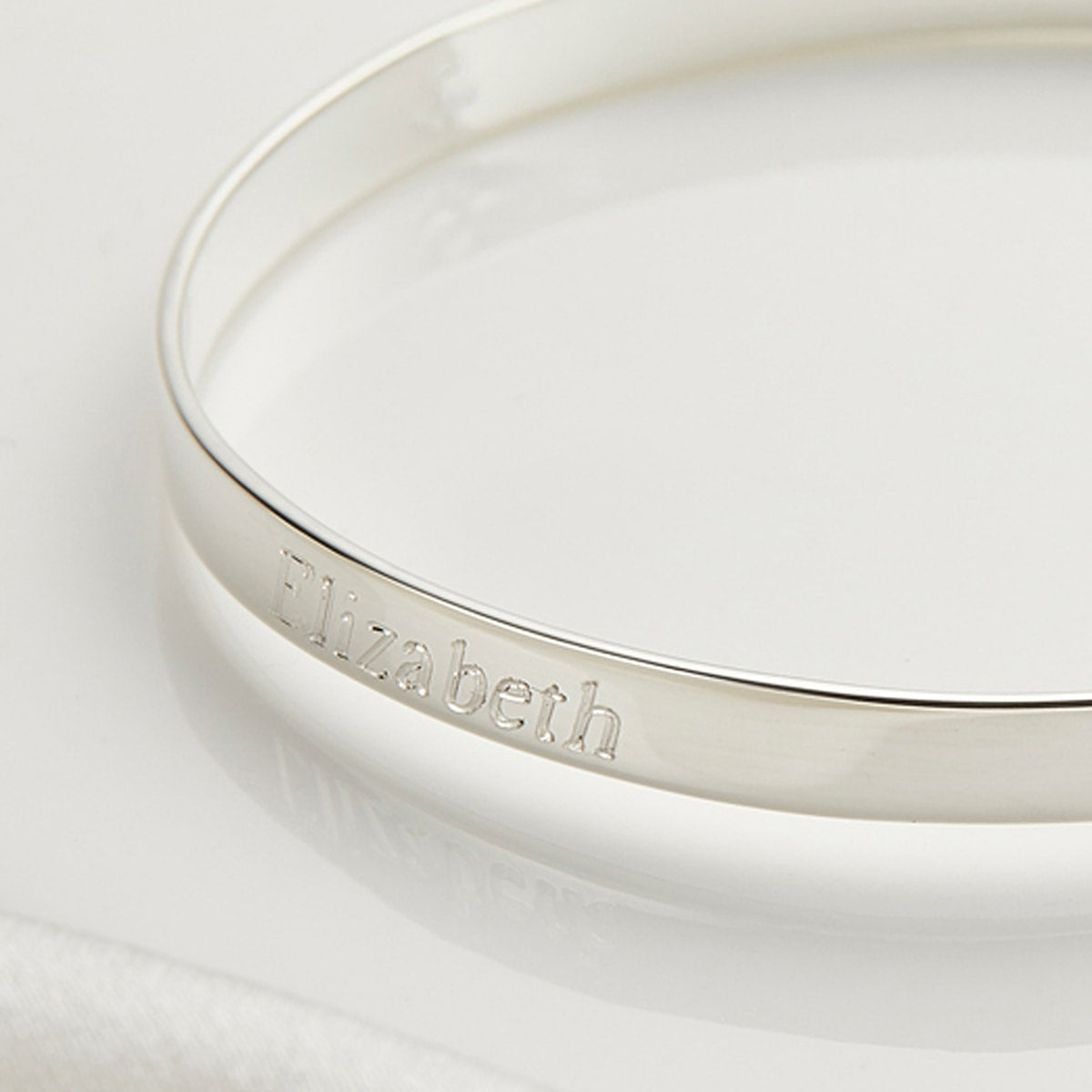 Personalized My First Pearl Baptism Baby Bangle - Sterling Silver