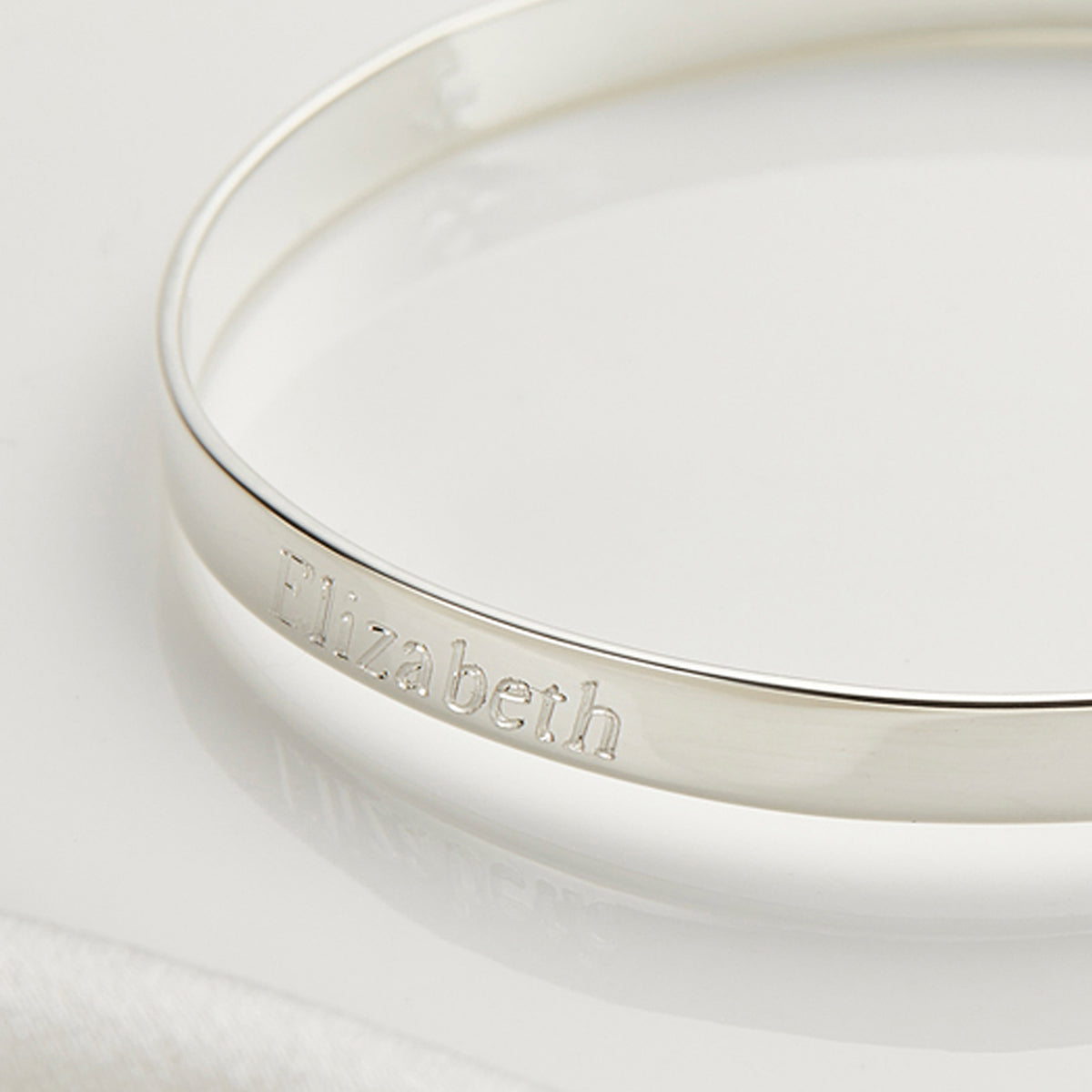 Personalized My First Diamond Cross Baptism Baby Bangle - Sterling Silver