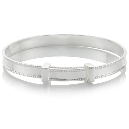Heritage Baptism Baby Bangle - Sterling Silver