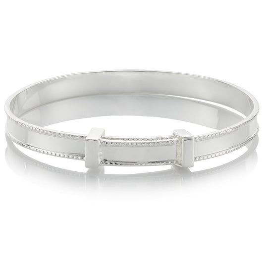 Heritage Baptism Baby Bangle - Sterling Silver