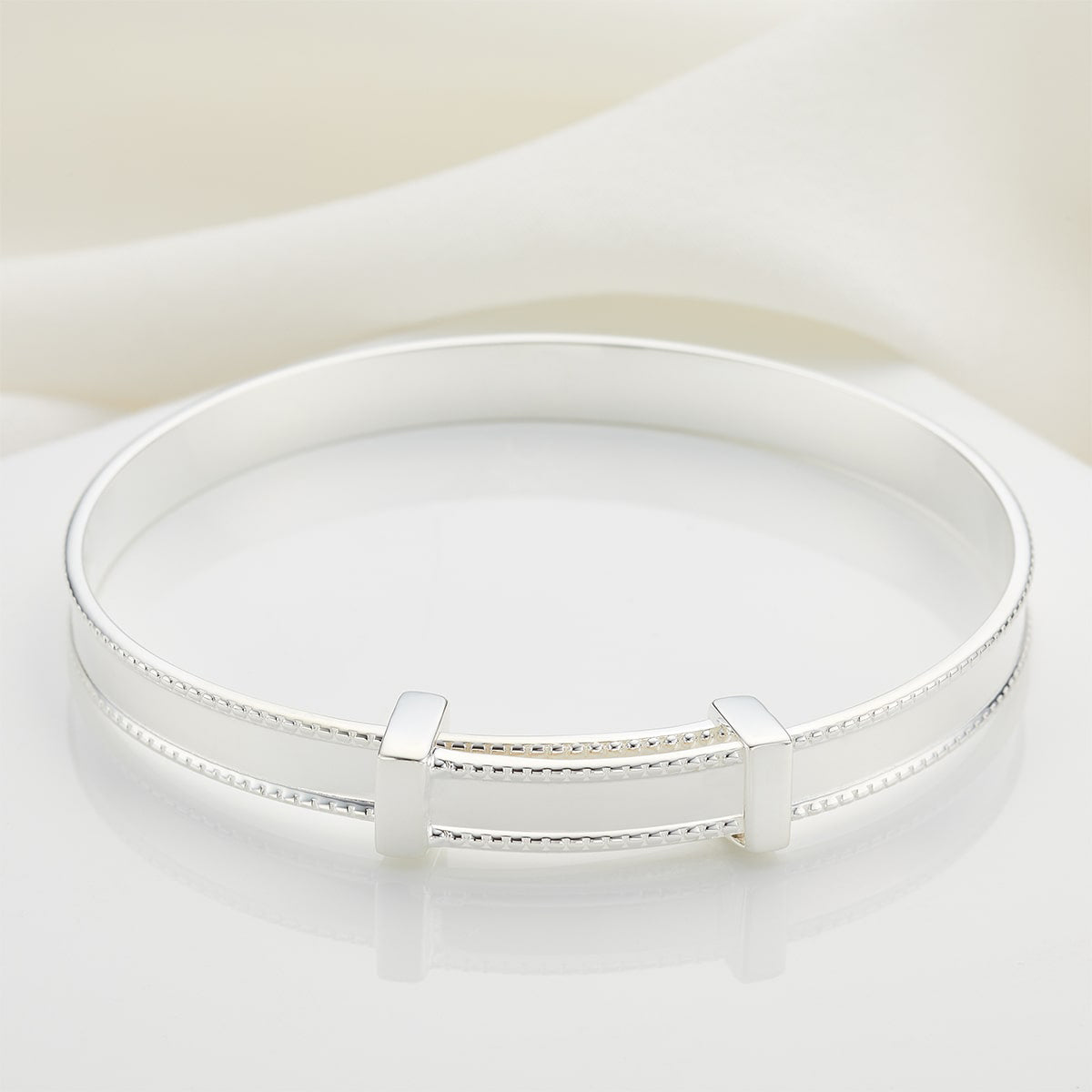 Heritage Baptism Baby Bangle - Sterling Silver
