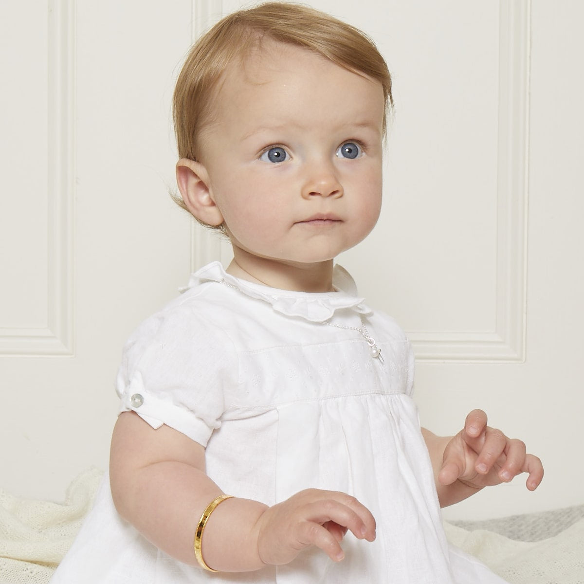 Heritage Baptism Baby Bangle - Gold-Plated