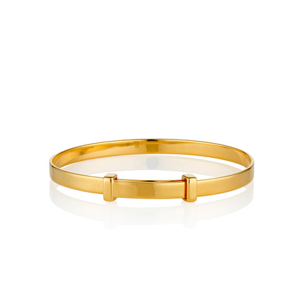 Personalized Signature Baptism Baby Bangle - Gold-Plated