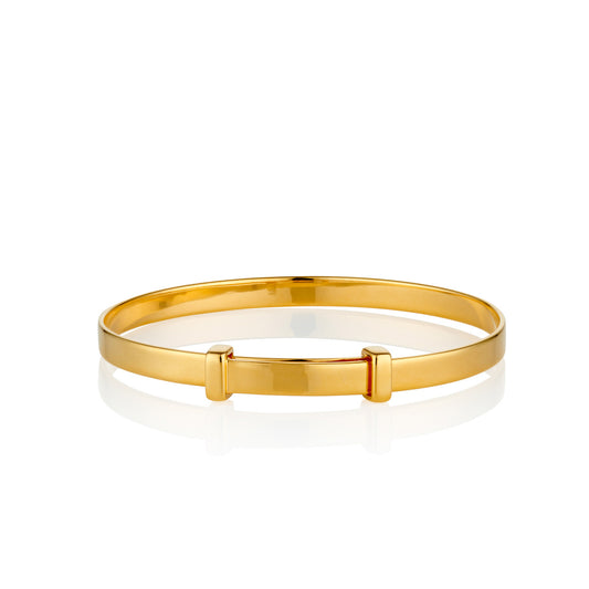 Personalized Signature Baptism Baby Bangle - Gold-Plated