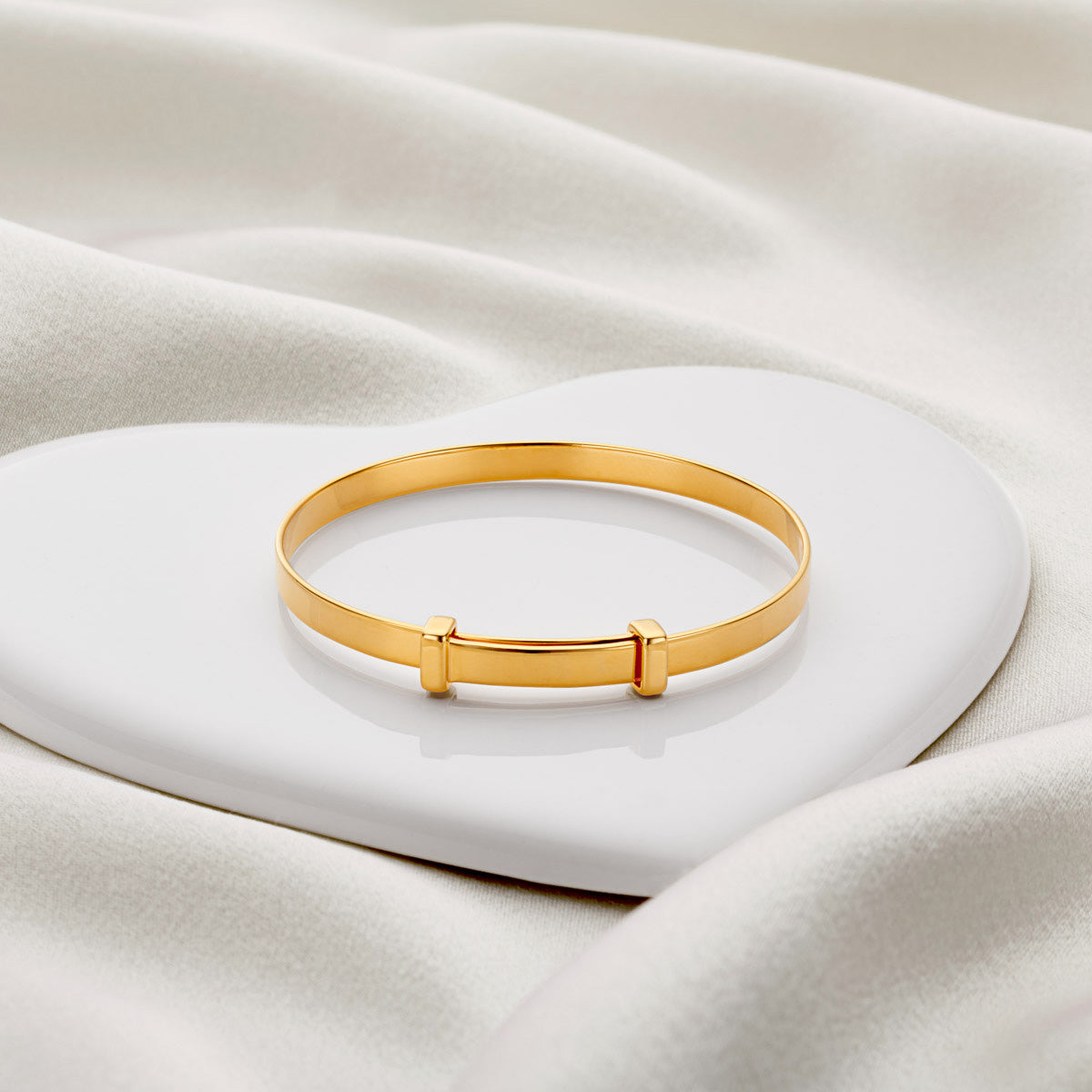 Personalized Signature Baptism Baby Bangle - Gold-Plated