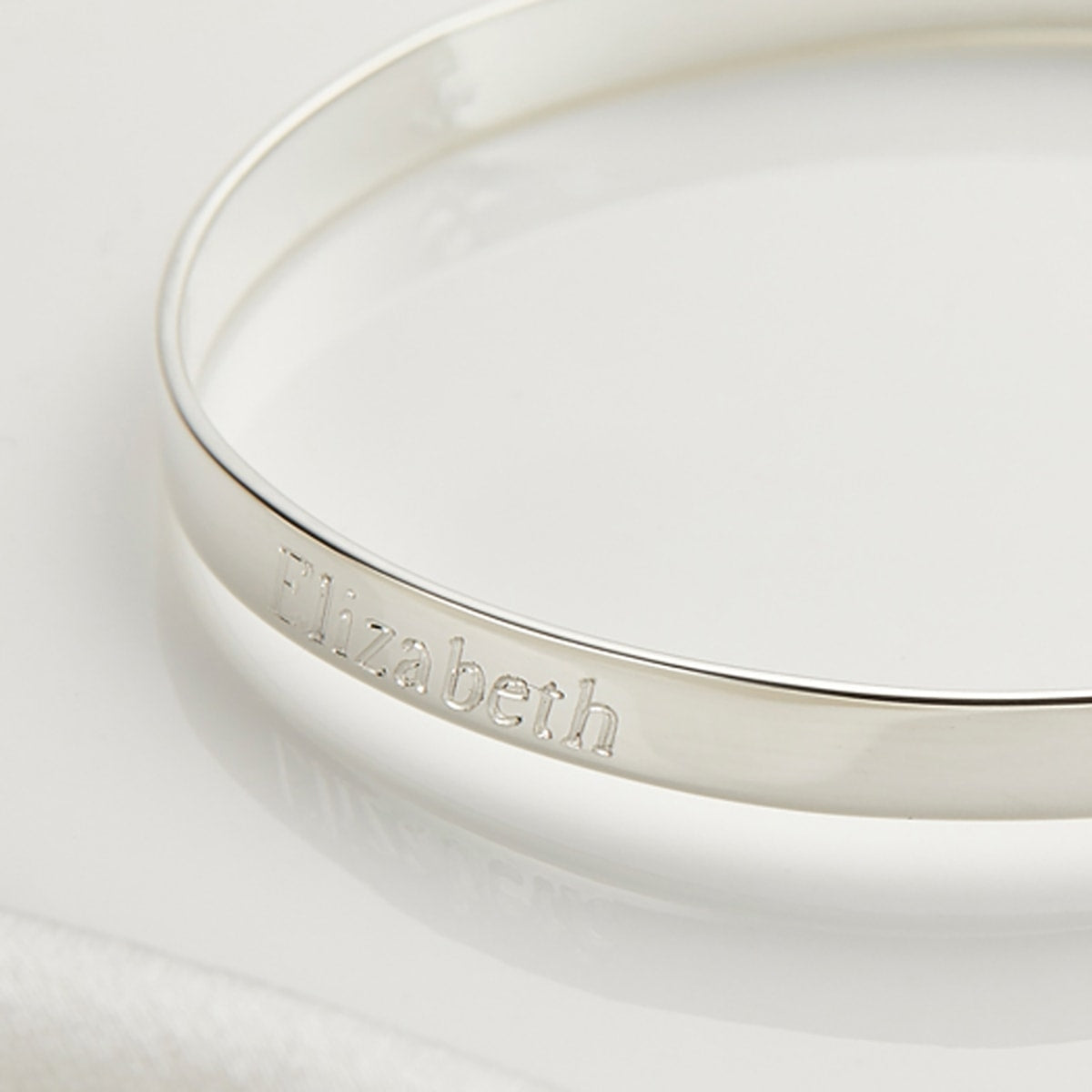Personalized Signature Baptism Baby Bangle - Sterling Silver