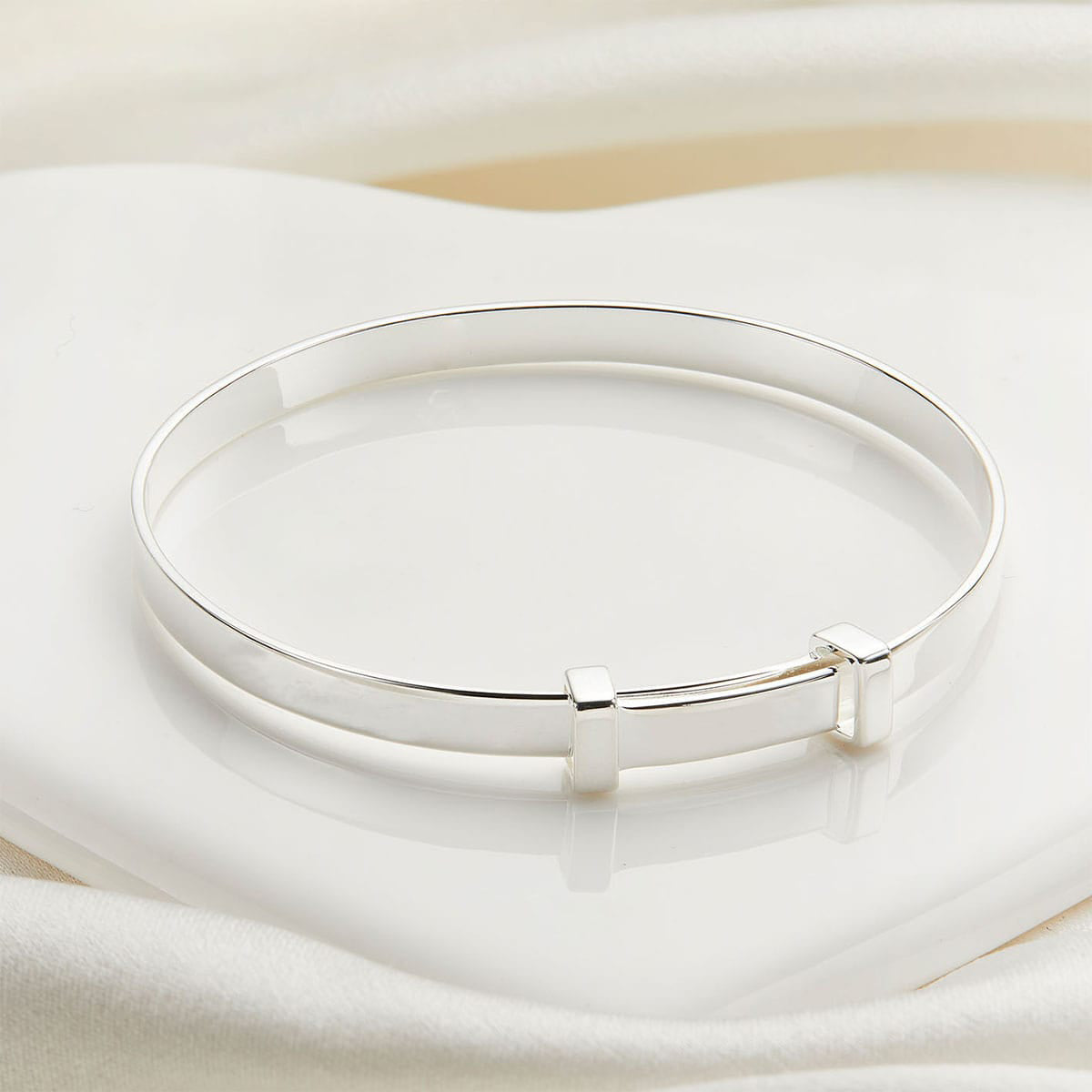 Personalized Signature Baptism Baby Bangle - Sterling Silver
