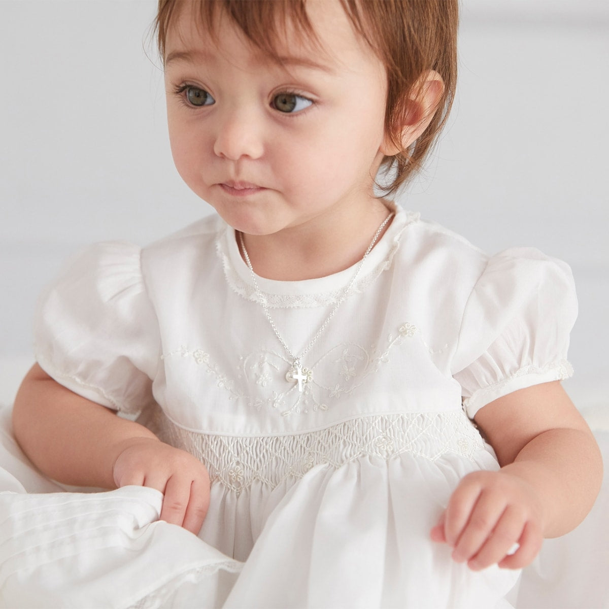 Baby's Baptism Cross Necklace — Sterling Silver