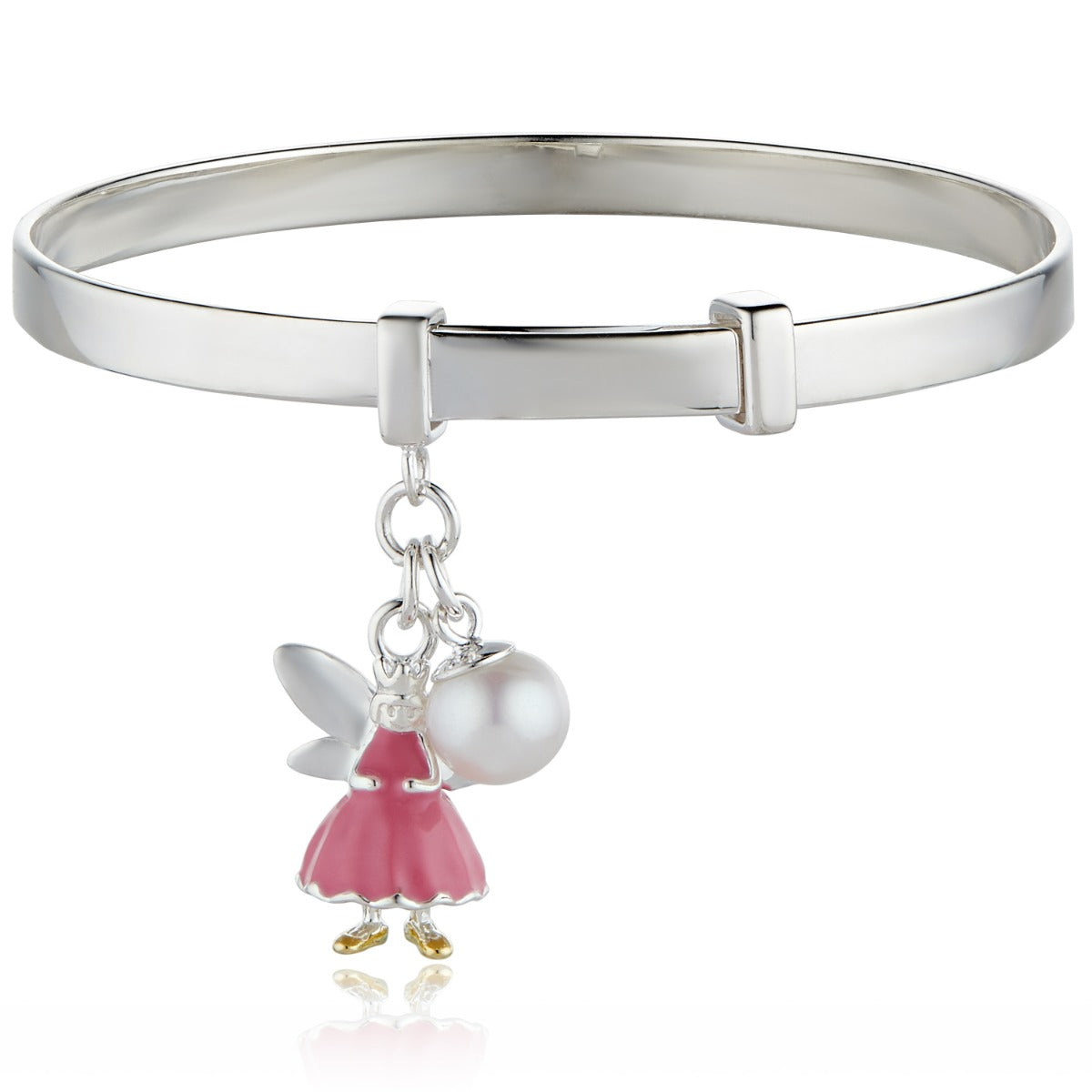 Fairy Pink Baby Bangle - Sterling Silver