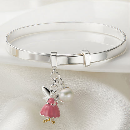 Fairy Pink Baby Bangle - Sterling Silver