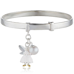 White Fairy Baby Bangle - Sterling Silver
