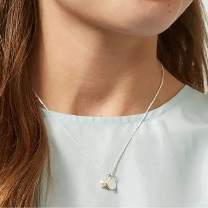 Personalized My First Pearl Disc Necklace