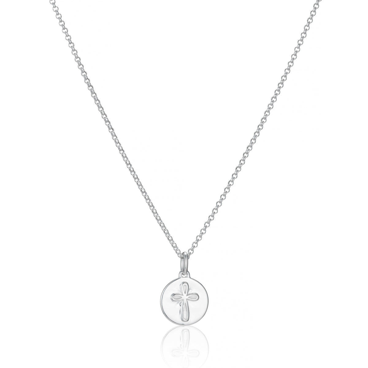 Personalized Cherish Disc Necklace - Sterling Silver
