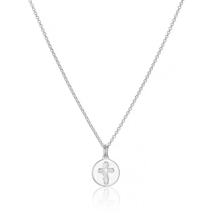 Personalized Cherish Disc Necklace - Sterling Silver