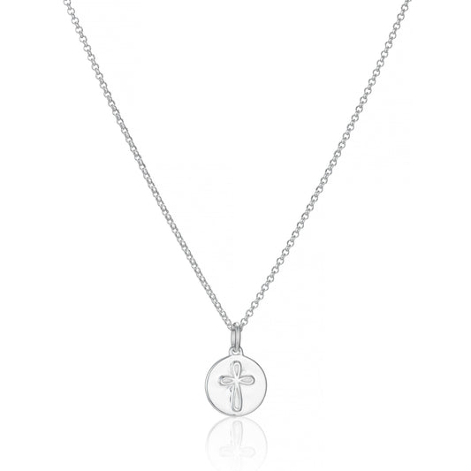 Personalized Cherish Disc Necklace - Sterling Silver