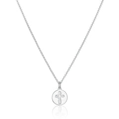 Personalized Cherish Disc Necklace - Sterling Silver