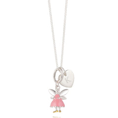 Personalized Fairy Heart Pink Necklace